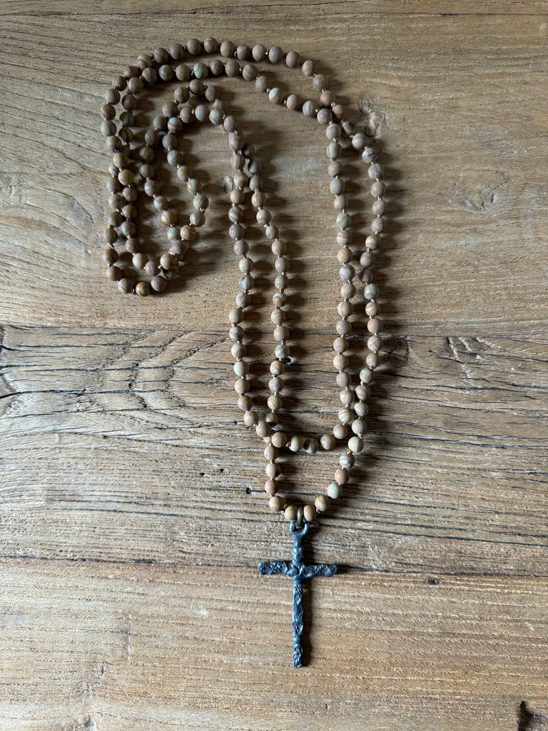 Rustic Wrap Cross Necklace