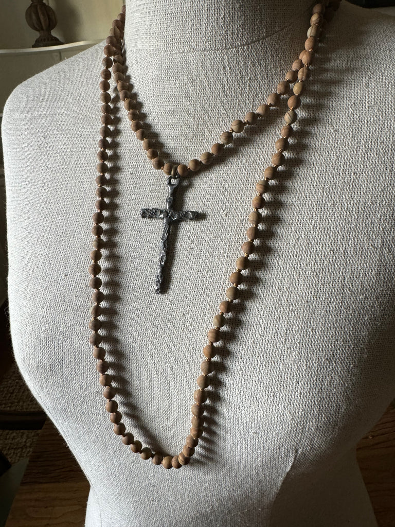 Rustic Wrap Cross Necklace