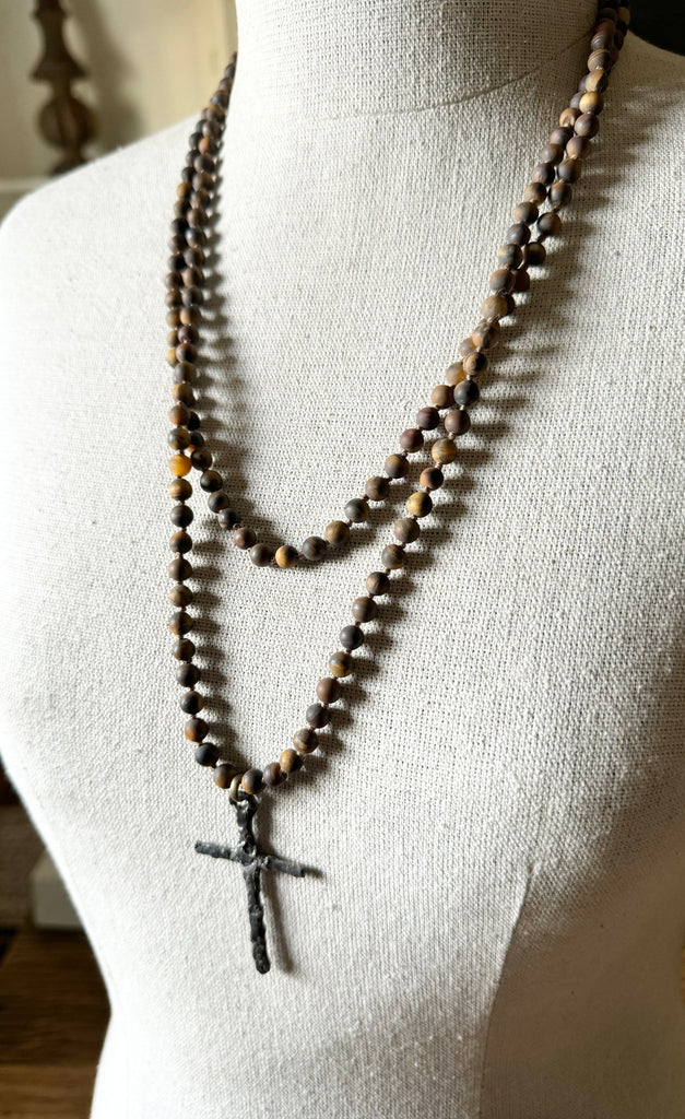 Rustic Wrap Cross Necklace