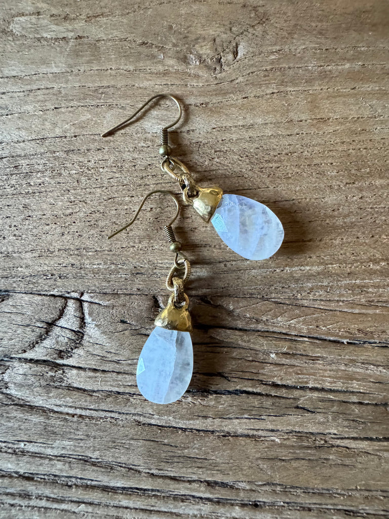 Moonstone Pear Drop Earrings