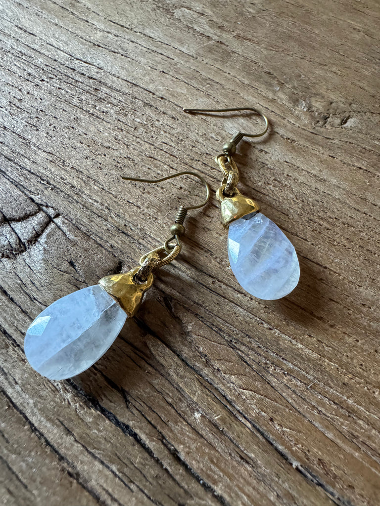 Moonstone Pear Drop Earrings