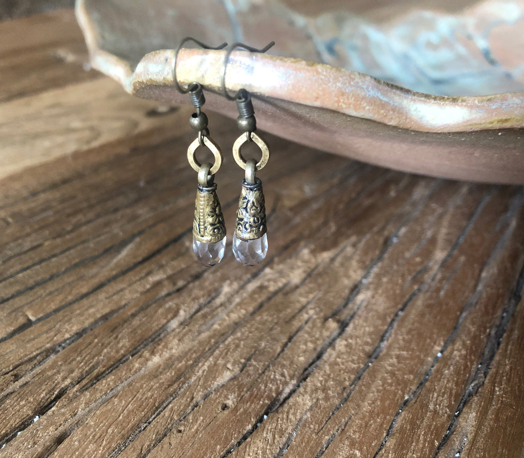Tibetan Quartz Drop Earrings