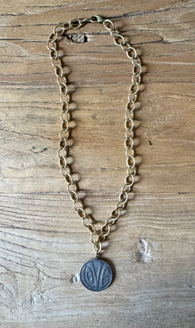 Mixed Metal  Love Necklace