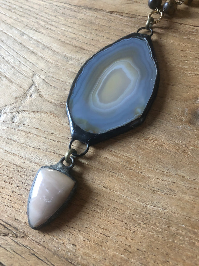 Rock on Agate Necklace