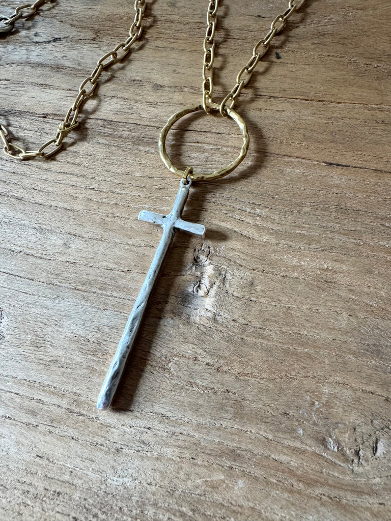 Liv Silver Cross Necklace