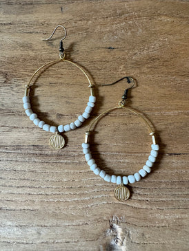 Heishi Soul Hoop Earrings