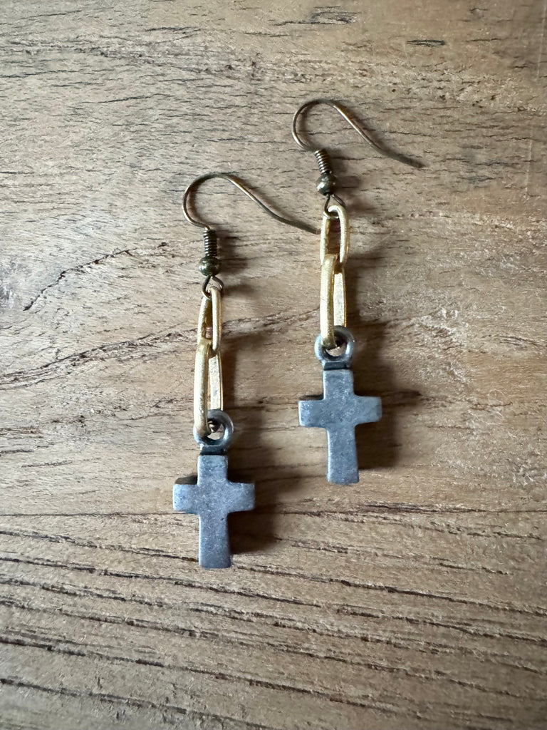 Modern Cross Earrings