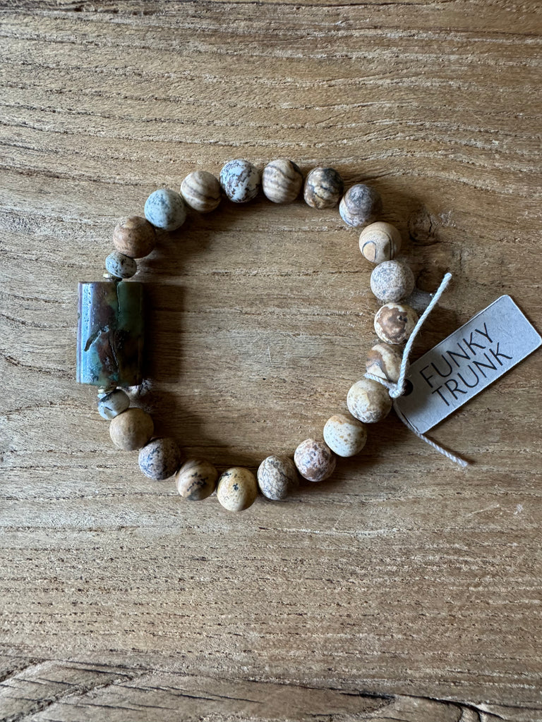 Funky Handbeaded Stretch Bracelet