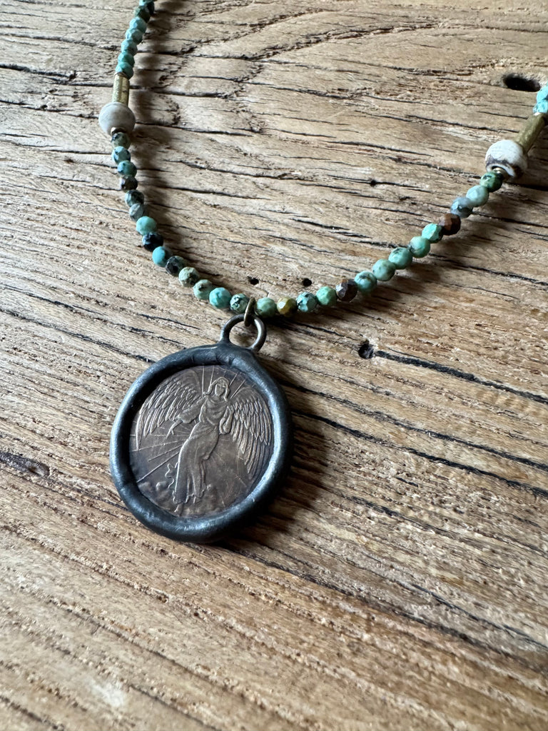 Turquoise Guardian Angel Necklace