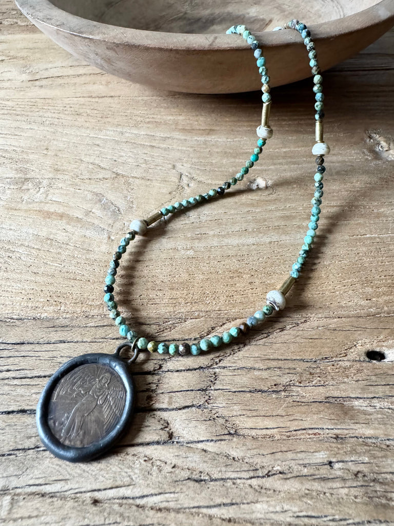 Turquoise Guardian Angel Necklace