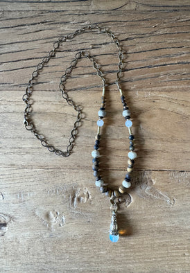 Opalite Tibetan Pendant Necklace