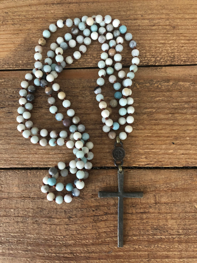 Rustic Wrap Cross Necklace