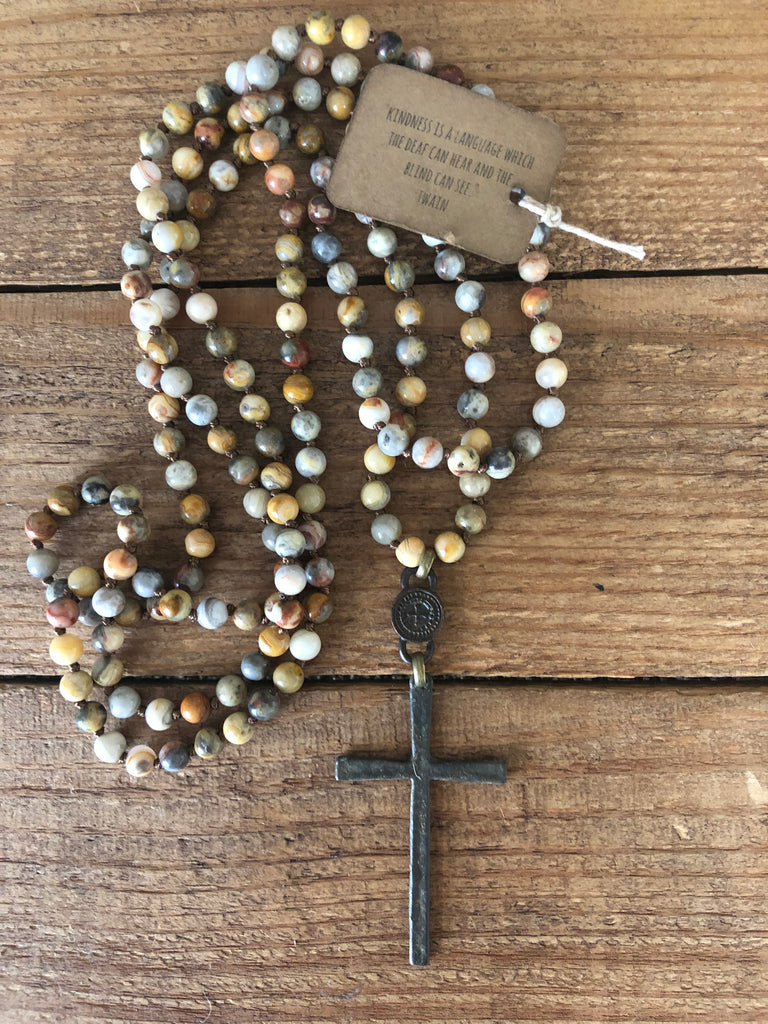 Rustic Wrap Cross Necklace