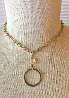 Rustic Circle Quartz Necklace