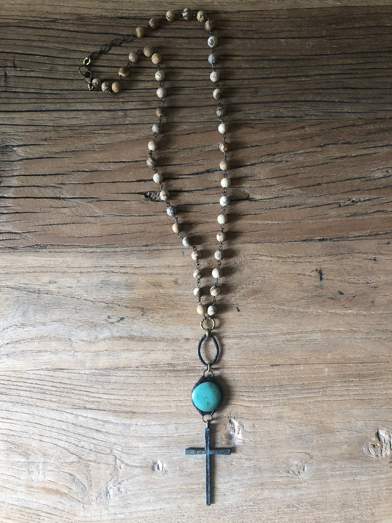 Bali Blues Cross Necklace