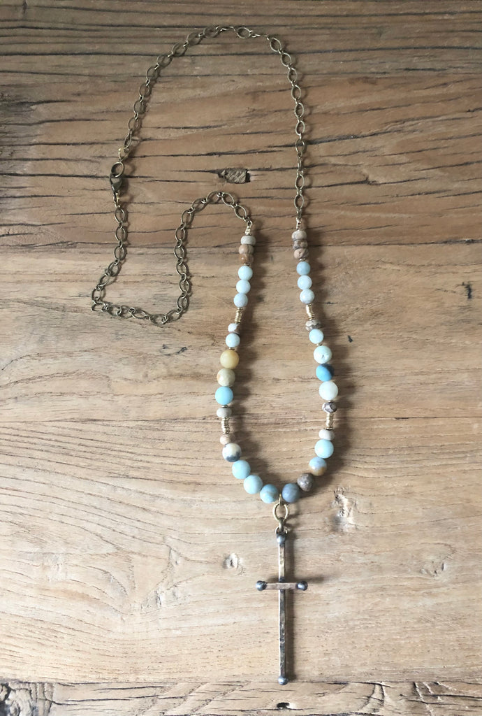 Artisan Cross Amazonite Necklace