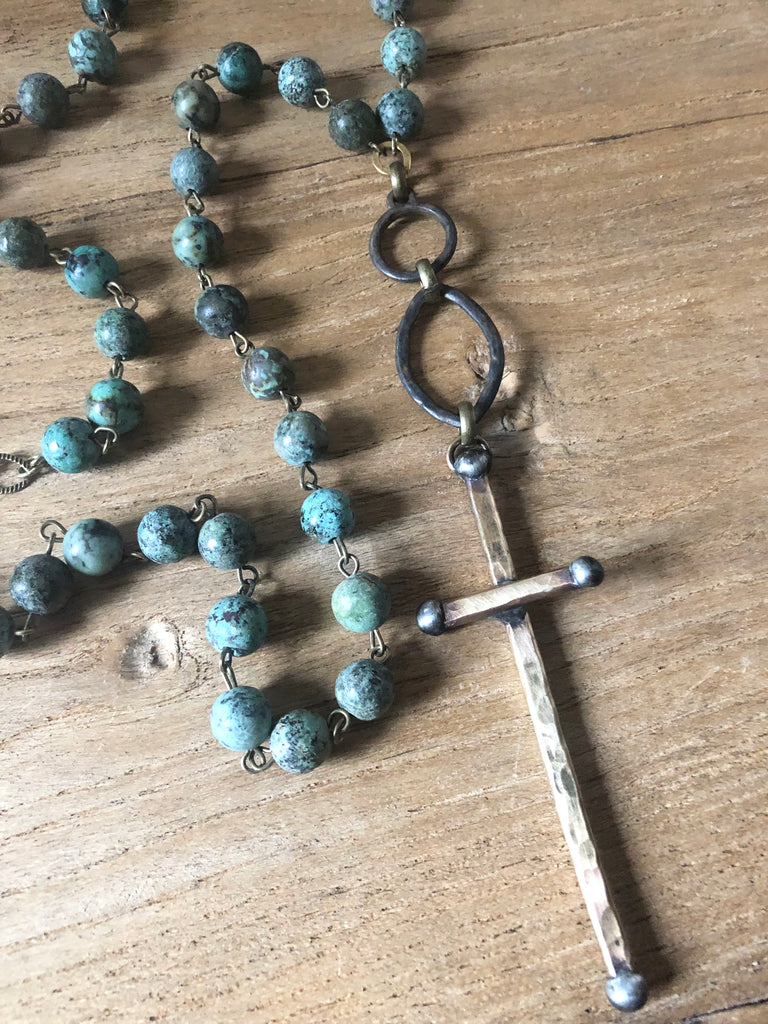 Timeless Turquoise Cross Necklace
