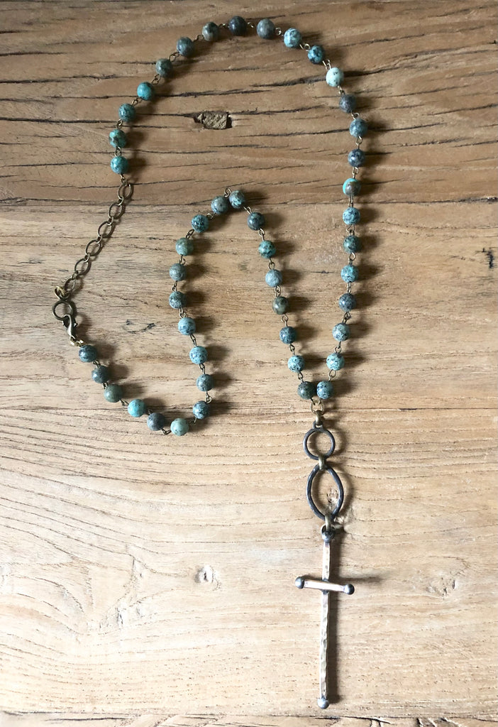 Timeless Turquoise Cross Necklace