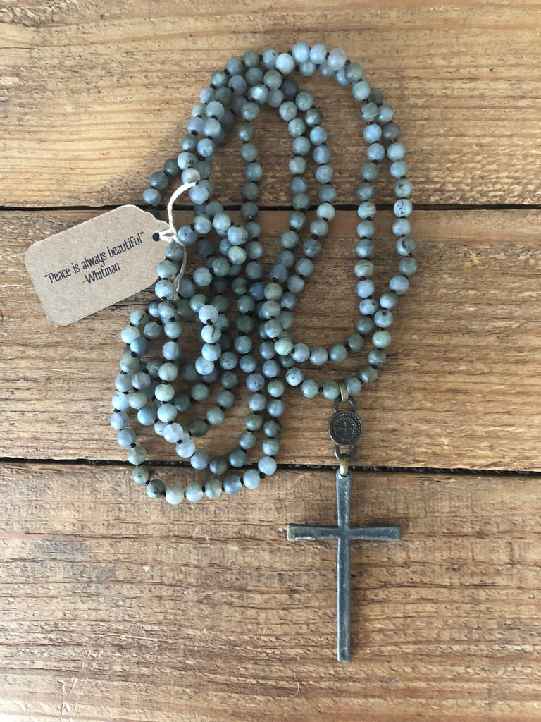 Rustic Wrap Cross Necklace