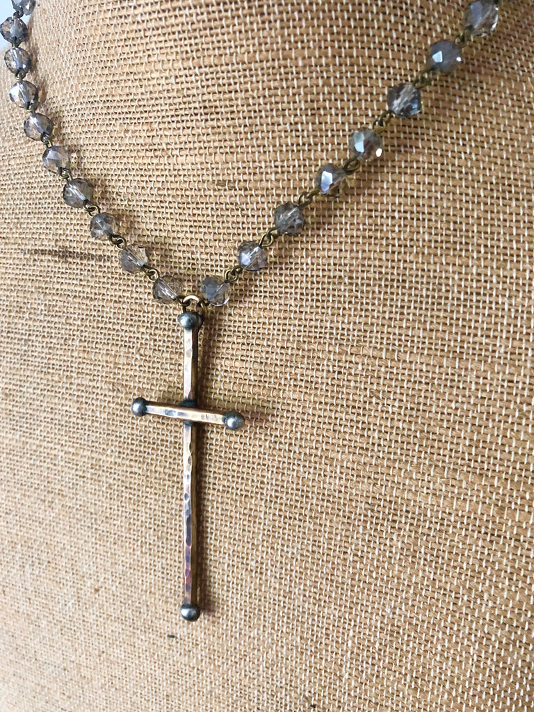 Artisan Cross Crystal Necklace